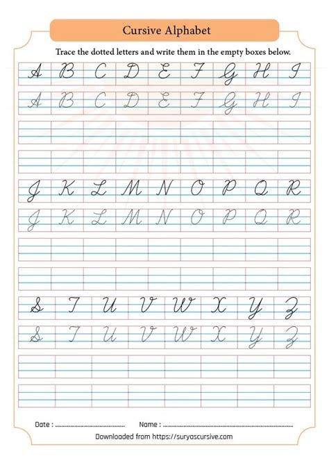 Cursive Writing A To Z Capital And Small Letters Cursive Alphabet Worksheet, A To Z Cursive Letters, Capital Cursive Letters Worksheets, Capital Cursive Alphabet, Cursive Writing Alphabet, Cursive Capital Letters, English Cursive Writing, Capital Cursive Letters, Abc Handwriting