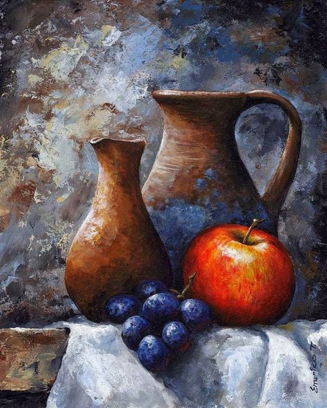 Soyut Sanat Tabloları, Still Life Oil Painting, Fruit Painting, Still Life Drawing, Painting Still Life, Still Life Art, Still Life Painting, Art Abstrait, Life Art