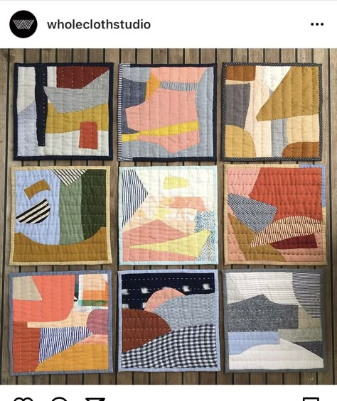 Quilted Potholder Pattern, Patchwork Inspiration, Improv Quilting, Abstract Quilt, Quilt Modernen, Diy Textiles, Abstract Embroidery, Colorful Quilts, Diy Quilt