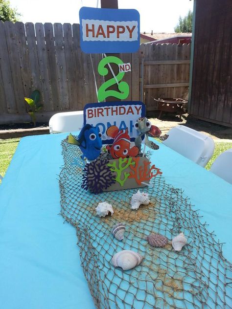 Only instead it will say welcome baby Finding Nemo Party Centerpieces, Dory Centerpieces Ideas, Finding Nemo Table Centerpieces, Finding Nemo 2nd Birthday Party Ideas, Finding Nemo Birthday Decorations, Finding Nemo Table Decorations, Nemo Table Decorations, Finding Nemo Birthday Party Ideas Centerpieces, Finding Nemo Centerpieces Ideas