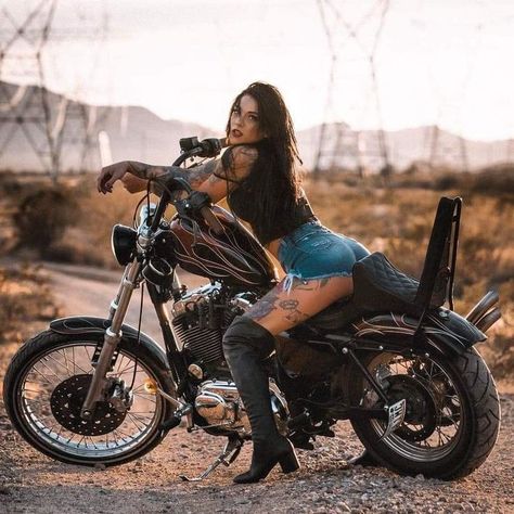 Motorcycle Photo Shoot, Harley 48, Custom Motorcycles Bobber, Female Motorcycle Riders, Chicks On Bikes, Biker Photoshoot, Motorcycle Photography, Bike Photoshoot, Motorcycle Culture