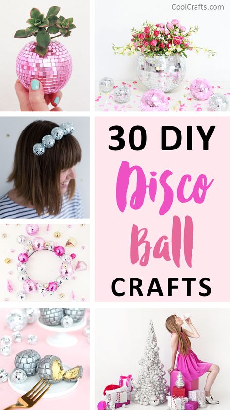 Get The Party Started With These 30 DIY Disco Ball Crafts. | Coolcrafts.com Disco Ball Craft Diy, Paper Disco Ball, Homemade Disco Ball, How To Make Disco Ball, Disco Crafts, Dit Disco Ball, Disco Theme Parties, Disco Boho, Coolest Crafts