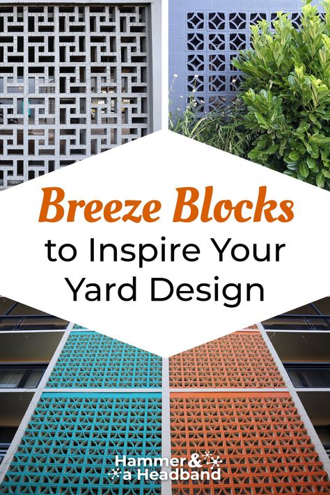 Mid-Century Breeze Blocks to Inspire Your Curb Appeal Midcentury Breeze Block, Mcm Breeze Block, Palm Springs Front Porch, Mid Century Modern Landscaping Ideas, Mid Century Modern Patio Ideas, Mid Century Modern Ranch House Exterior, Mcm Patio Ideas, Midcentury Outdoor Lighting, Mid Century Exterior Makeover