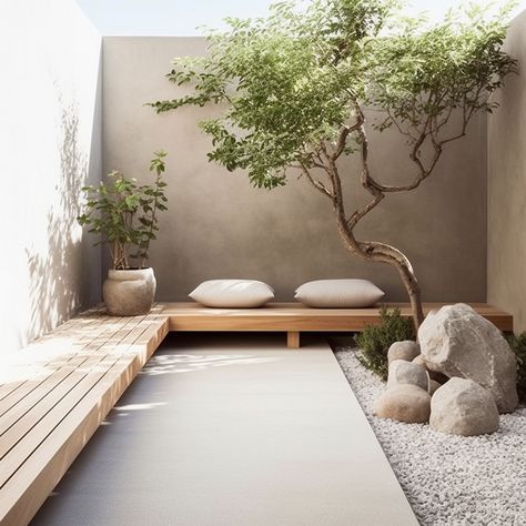 Japanese Garden Landscape, Minimalist Garden, Courtyard Design, Landscaping With Large Rocks, Garden Inspo, Patio Interior, Outdoor Gardens Design, Interior Garden, Ideas Casa