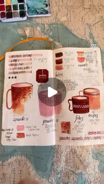 Estelle’s Happy Journaling ! journals, gouache & tutorials. on Instagram: "🇺🇸 Sunday chill with an easy watercolor cup of coffee ☕️ 
🇫🇷 Dimanche matin et tasse de café ☕️ 
Happy Journaling Sunday !
🌸
🌸
🌸
#planner #traveljournal #journallove #paperlove #watercolorandgouache #watercolorillustration  #journaladdict #artjournal #artjournaling #journal #journaling #tutorial #bulletjournaling #watercolortutorial #journalingidea #watercolorpainting #illustratedjournal 
 #carnet #instatutorial #journalwithme #gouacheturorial #cupofcoffee #watercolorart #midori #bulletjournal #paintwithme #travelersnotebook #thepalepaper #bulletjournal #journalspread #journalinglove" Watercolour Coffee, Coffee Watercolor Painting Easy, Easy Watercolor Coffee Cup, Watercolour Coffee Painting, Watercolor Art Coffee Cup, Gouache Tutorial, Easy Watercolor, Watercolour Tutorials, Travelers Notebook