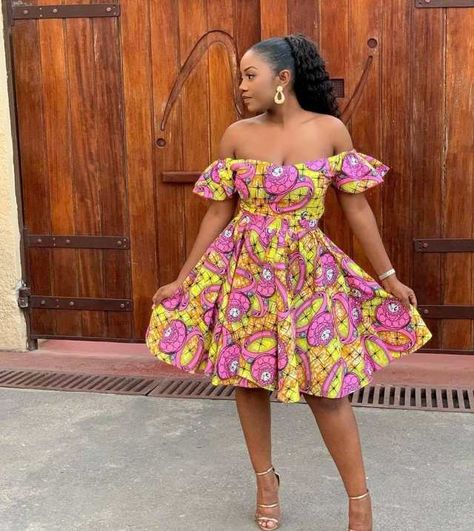 Latest Ankara Gowns: Beautiful Trending Ankara Short Gown StylesLatest Ankara Styles 2020 and Information Guide Chitenge Short Dresses, Latest Ankara Gowns, Beautiful African Dresses, Latest Ankara Short Gown, Short Gown Styles, Dresses Off Shoulder, Ankara Short, Stylish Naija, Ankara Short Gown Styles