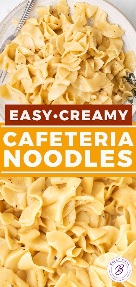 Butter Egg Noodles, Noodles Cream Of Chicken, Buttered Egg Noodles Recipe, Egg Noodle Side Dish, Cafeteria Noodles, Chilled Soups, Buttered Noodles Recipe, Chicken And Egg Noodles, Egg Noodle Recipes