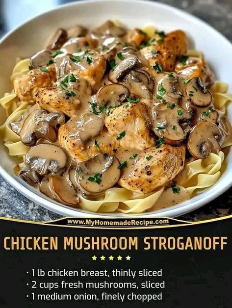 we support Paula Deen🍟🍗🍔🥣 | Chicken Mushroom Stroganoff | Facebook Chicken And Mushroom Stroganoff, Chicken Mushroom Stroganoff, Mushroom Stroganoff Recipe, Chicken Mushroom Recipes, Chicken Crockpot Recipes Easy, Chicken Stroganoff, Chicken And Mushroom, Winter Meals, Quick Chicken Recipes