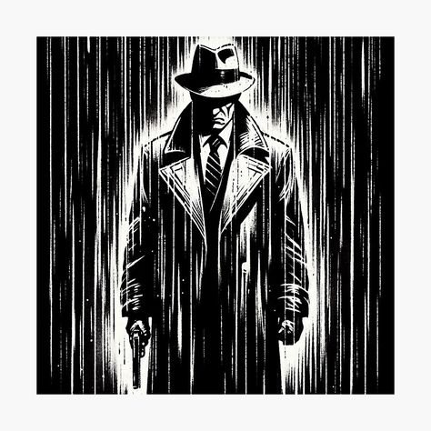 Get my art printed on awesome products. Support me at Redbubble #RBandME: https://www.redbubble.com/i/photographic-print/Noir-Angry-Man-Vintage-Retro-by-RESToRAPTOR/157648779.6Q0TX?asc=u Noir Comic, 1920s Aesthetic, Noir Aesthetic, Warrior Poet, Angry Man, Black And White Comics, Man Art, Instagram Ideas Post, Men Vintage