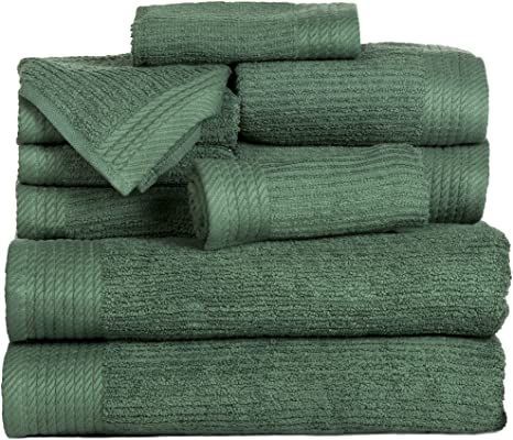 neerG - teS lewoT eceiP 01 nottoC %001 debbiR emoH hsiva L Simple Dinners, Egyptian Cotton Towels, Powder Room Decor, Apartment Bedroom, Green Towels, Bath Ideas, Fingertip Towels, Basement Bathroom, Towel Colors