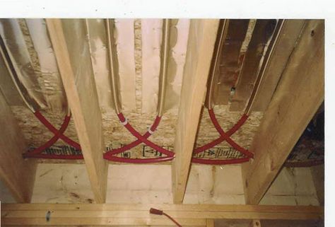 The Floor Joist Installation | Radiant Floor Company Radiant Heat Flooring, Infloor Heating, Electric Radiant Floor Heating, Outdoor Wood Furnace, Hydronic Radiant Floor Heating, Wood Furnace, Radiant Heating System, Basement Flooring Options, Pex Plumbing