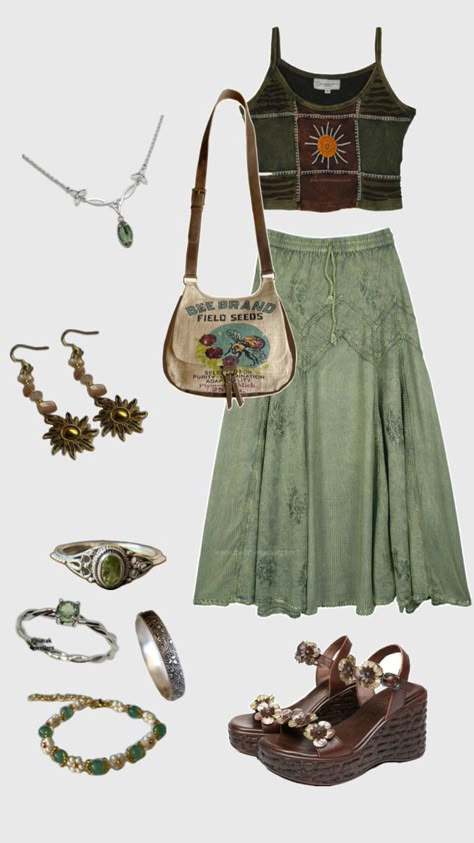 earthy tones Earthy Tone Outfits, Earthy Tones Aesthetic, Garden Whimsical, Core Wardrobe, Modern Hippie, Earthy Outfits, Boho Style Outfits, Spring Fits, Fashion Aesthetics