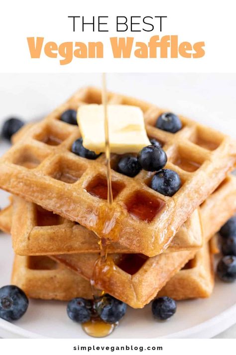 Waffle Recipe Vegan, Vegan Waffle Recipe, Brunch At Home, Banana Waffles, Vegan Waffles, Waffles Easy, Vegan Blog, Homemade Waffles, Waffle Recipe