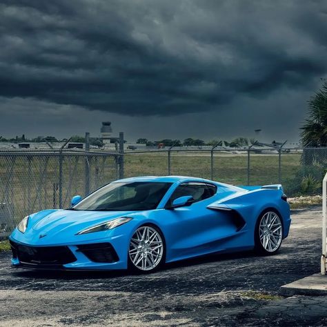 Rapid Blue C8 Corvette, Luxury Cars Audi, Vossen Wheels, Cars Audi, Yacht Club, Cool Street Fashion, Chevrolet Corvette, Super Cars, Street Fashion