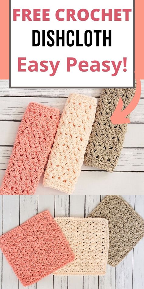 Diy Crochet Dishcloth, Easy Crochet Dishcloth, Crochet Washcloth Free Pattern, Crochet Dishcloth Pattern, Crochet Washcloth Free, Crochet Washcloth Pattern, Crochet Potholder Patterns, Dish Rag, Dishcloth Crochet Pattern