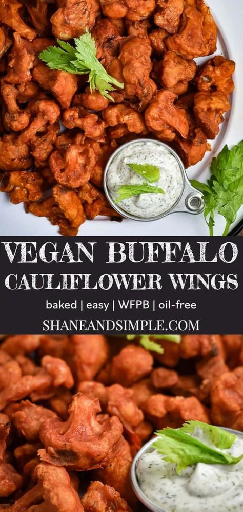 Healthy Buffalo Cauliflower, Cauliflower Baked, Vegan Wings, Buffalo Cauliflower Wings, Buffalo Cauliflower Recipes, Baked Buffalo Cauliflower, Vegan Buffalo Cauliflower, Cauliflower Buffalo Wings, Vegan Party Food