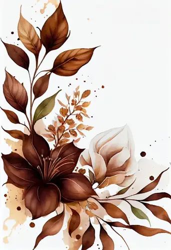 Brown Flower Background, Earthen Elegance, Vintage Flower Backgrounds, Flower On White Background, Watercolor Flower Vector, Image Flower, Free Watercolor Flowers, Modern Watercolor Art, Logos Vintage