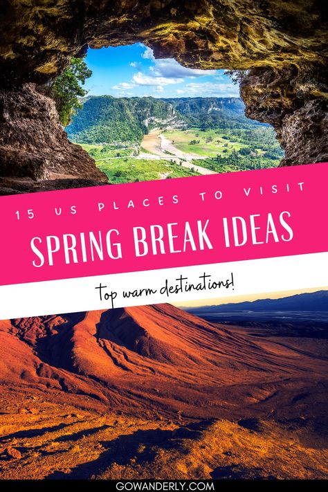 Discover the best US vacations for March travel and spring break getaways. Find out where to go for sunny beaches and vibrant cities. Quick Spring Break Trip, Spring Break Places To Go, Midwest Spring Break Trips, Spring Break Destinations Usa, Best Spring Break Vacations With Teens, Best Family Spring Break Vacations, Spring Break Ideas For Teens, March Vacation Destinations, Cheap Spring Break Destinations