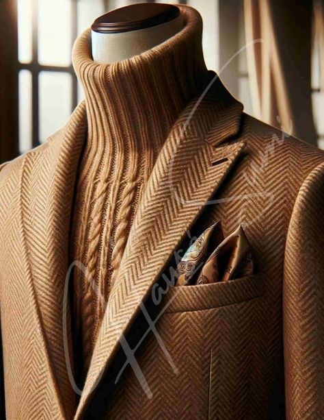 Printed Blazer For Men, Gentlemen Aesthetic, Turtleneck Suit, Textured Knitwear, Turtleneck And Blazer, Gentleman Mode, Dapper Gentleman Style, Stylish Men Wear, Suit Combinations