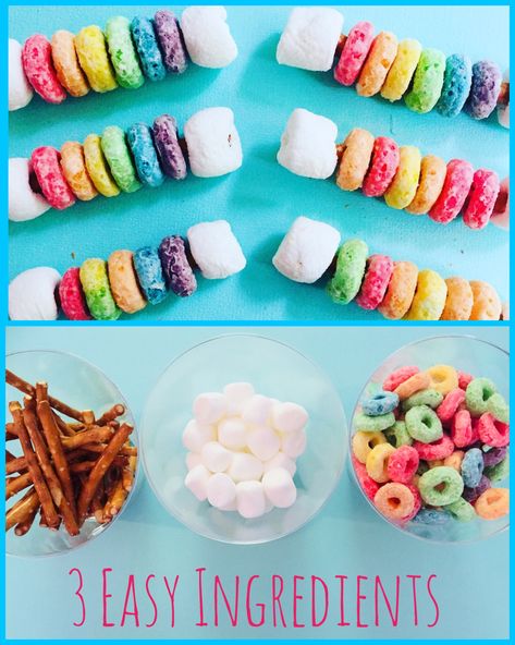 Easy Rainbow Crafts and Activities for Kids - Glitter On A Dime Noah's Ark Snack, Preschool Cooking, Rainbow Snacks, Snack Sticks, Preschool Craft, Mini Pretzels, Pretzel Sticks, Snacks To Make, Rainbow Food