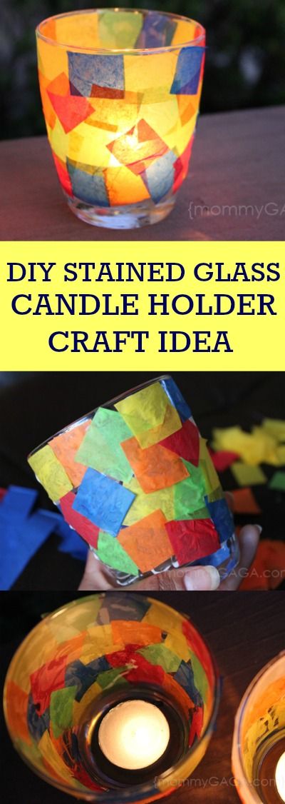 Diy Easy Candles, Tissue Paper Candles, Stained Glass Votive, Diy Candle Gift, Paper Candle Holders, Asd Classroom, Candle Holder Crafts, Diy Candles Easy, Stained Glass Candle Holders