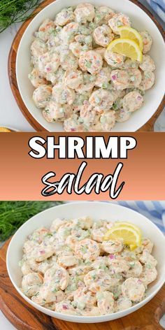 This delicious shrimp salad is perfect for an easy appetizer, a quick lunch, dinner, or meal prep.  Perfectly cooked shrimp, celery, and red onions are in a flavorful mayonnaise-based dressing with Old Bay Seasoning and fresh dill. New York Deli Style Shrimp Salad, Best Shrimp Salad Recipe, Easy Shrimp Salad Recipe, Shrimp Dressing Recipe, Salad Shrimp Recipes, Shrimp Pasta Salad Recipes, Cold Shrimp Salad Recipes, Easy Shrimp Salad, Shrimp Pasta Salad