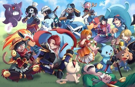 Pokemon one piece crossover Pokemon Anime Crossover, Bleach Pokemon Crossover, Magikarp And Gyarados, One Piece Deviantart, One Piece Crossover, Pokemon Battle Scene, Magikarp Meme, Pokemon Crossover, One Piece Chapter