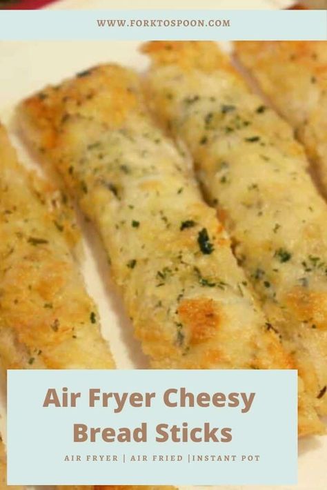 Air Fryer Cheesy Bread Sticks - Fork To Spoon Air Fryer Taco Sticks, Air Fryer Cheesy Bread, Air Fryer Cheese Bread Sticks, Air Fryer Italian Bread, Healthy Bread Sticks, Air Fryer Breadsticks, Fork To Spoon Air Fryer Recipes, Air Fryer Bread Sticks, Cheese Sticks Air Fryer