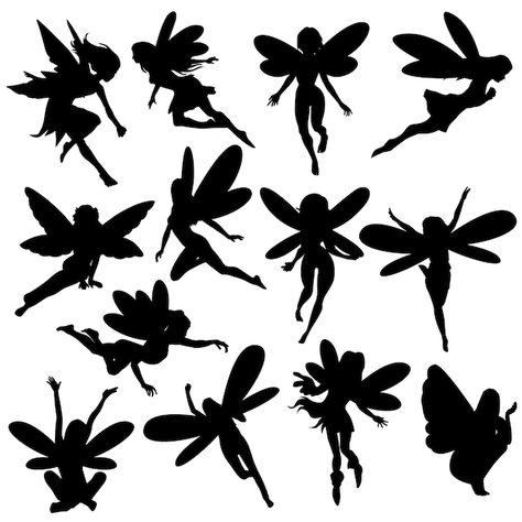 Fairy Silhouette Images - Free Download on Freepik Fairy Silhouette Printable Free, Fairy Silhouette Simple, Creature Silhouette, Crane Silhouette, Fairy Stencil, Fairy Templates, Fairy Silhouette, Fairy Images, Fairy Illustration