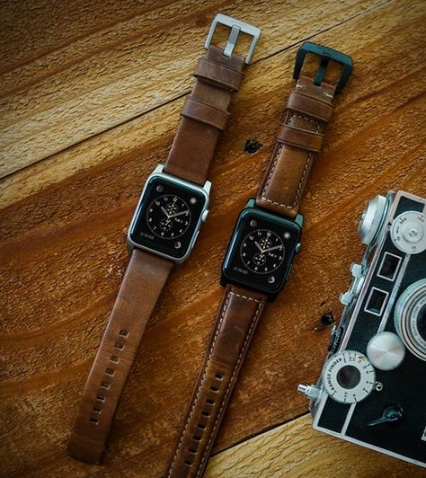 Leather Apple Watch Band Mens, Diy Watch, Apple Watch Leather, Apple Technology, Apple Watches, New Apple Watch, Horween Leather, Outfits Hombre, Apple Watch Accessories