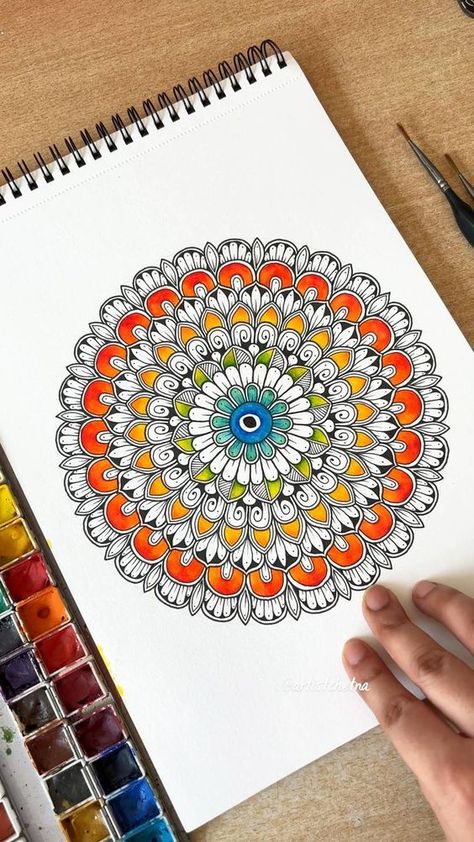 Mandala art therapy Color Mandala Art, Circle Mandala Art, Aesthetic Mandala Art, Beginner Mandala, Sketch Mandala, Simple Mandala Art, Therapy Aesthetic, Colorful Mandala Art, Aesthetic Mandala