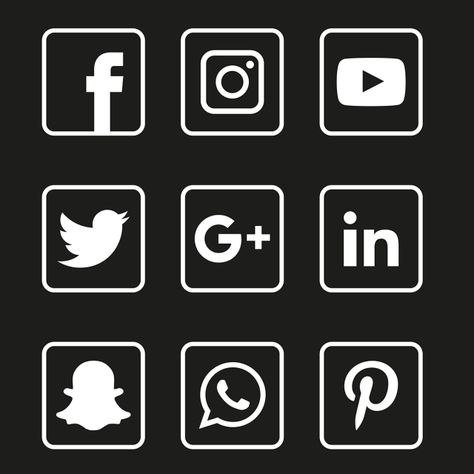 Black Social Media Icons, Facebook And Instagram Logo, Whatsapp Logo, Twitter Logo, Network Icon, Instagram Symbols, Free Icon Set, Phone Logo, Popular Logos