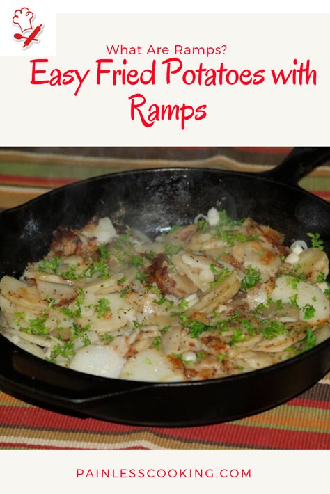 Wild Ramps Recipe, Ramps Recipe Dishes, Ramp Recipes Wild, Wild Ramp Recipes, Easy Fried Potatoes, Brown Potato Recipes, Ramps Recipe, Ramp Recipes, Wild Leeks