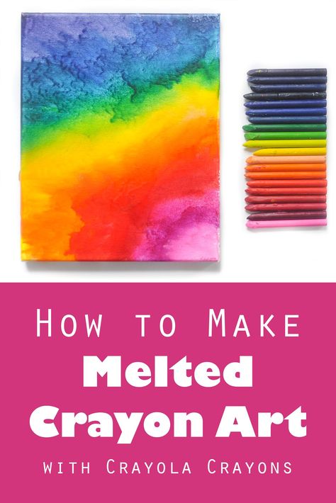 How to Make Melted Crayon Art | Jenny's Crayon Collection Melting Crayons Art, Crayon Wax Art, Crayon Art Melted Diy, Melted Crayon Art On Canvas, Old Crayon Crafts, Crayon Classroom Theme, Melted Crayon Art Ideas, Crayon Art Projects, Crayon Art Tutorials