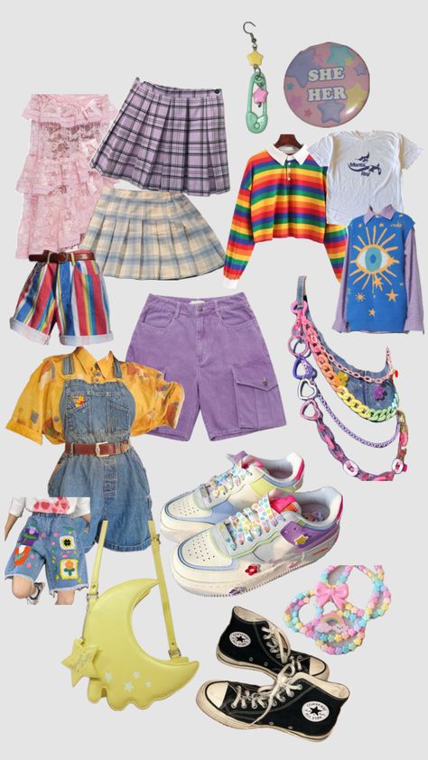 Kidcore Indie Outfits, Outfit Astethics Ideas, Kori Aesthetic, Indie Clothing Aesthetic, Childcore Aesthetic Outfit, Indie Kidcore Outfits, Pastel Kidcore Outfits, Kidcore Aesthetic Fashion, Kidcore Aesthetic Outfits