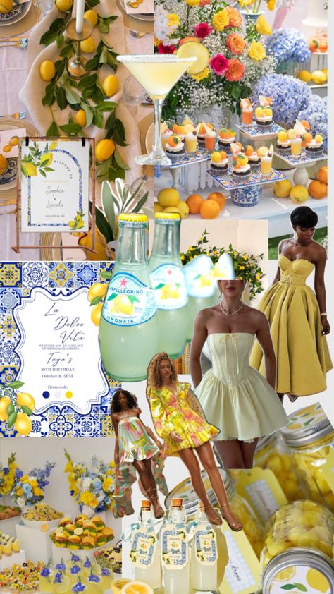 Italian Mediterranean Aesthetic, Meet Me In Positano Theme, Amalfi Coast Engagement Party, Dolce Vita Wedding Theme, Amalfi Coast Theme Party Outfit, Italy Birthday Theme, Almafi Coast Italy Aesthetic Party, Italian Coast Aesthetic, Italian Summer Party Theme