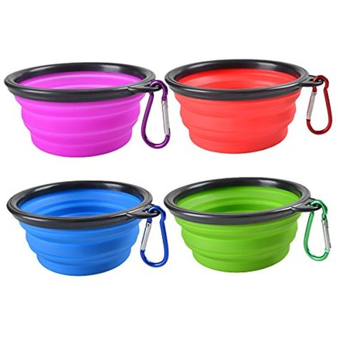 4-Pack Collapsible Pet Dog Cat Bowl,Guardians Portable Travel Foldable Silicone Food Bowl Water Feeder Bowl with Carabiner Clip - You can click image for more details. (This is an affiliate link and I receive a commission for the sales) Dog Camping Gear, Collapsible Dog Bowl, Travel Dog Bowl, Collapsible Bowl, Water Food, Dog Water Bowls, Dog Food Bowls, Cat Food Bowl, Dog Store