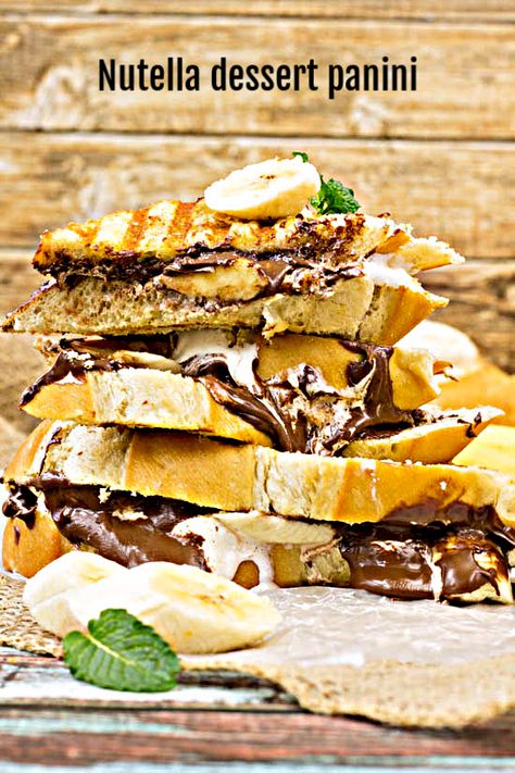 Dessert Panini, Best Panini Recipes, Wrap Recipes For Lunch, Low Carb Hot Chocolate, Nutella Desserts Easy, No Bake Oatmeal, Health Food Ideas, Dessert Sandwich, No Bake Oatmeal Bars