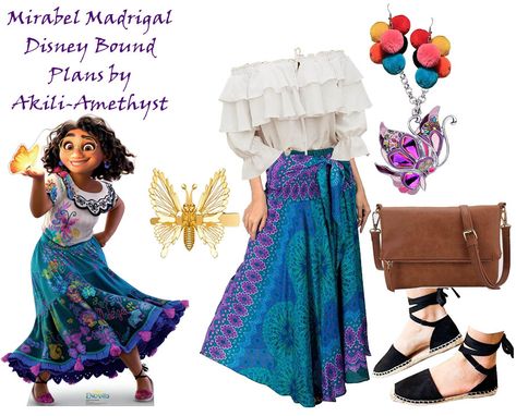 Maribel Costume Diy, Diy Mirabel Costume, Mirabel Madrigal Disneybound, Mirabel Encanto Costume Diy, Mirabel Disneybound, Mirabel Adult Costume, Encanto Outfits, Encanto Costumes, Encanto Disneybound