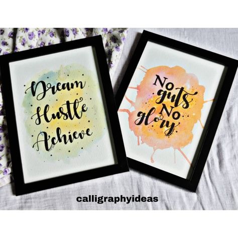 Canvas Art Quotes Wall Decor, Photo Frames With Quotes, Calligraphy Frames, Wall Frames Diy, Diy Framed Wall Art, Calligraphy Art Quotes, Quotes Lettering, Abstract Calligraphy, Calligraphy Letters Alphabet