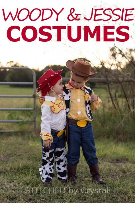 Halloween 2015 - Woody and Jessie | STITCHED by Crystal | Bloglovin’ Woody And Jessie Costumes, Jessie Toy Story Costume, Jessie From Toy Story, Woody Costume, Woody And Jessie, Twin Halloween, Themed Halloween Costumes, Toy Story Costumes, Jessie Toy Story