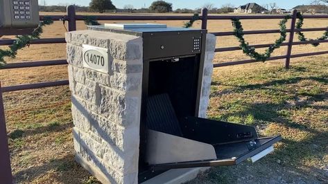 Anti-Package-Theft Delivery Doors Now Being Built Into Homes - Core77 Package Drop Box Ideas At Gate Diy, Secure Mailbox Ideas, Gate Package Drop, Package Delivery Box Ideas, Package Mailbox Ideas, Large Package Drop Box Ideas, Package Drop Box Ideas At Gate, Package Drop Box Ideas, Drop Box Ideas