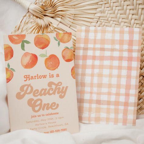 Peach Birthday Theme, Peach Birthday Invitation, Peach Birthday, Peach Baby Shower, Baby Taylor, Peach Party, Baby Birthday Themes, 1st Birthday Party Themes, 1st Birthday Themes