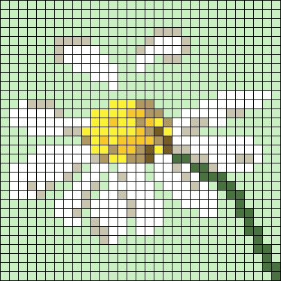 Daisy Pixel Art, Flower Grid Pattern, Cottage Core Alpha Pattern, Daisy Alpha Pattern, Sunflower Alpha Pattern, Floral Alpha Pattern, Graph Crochet, Grid Pattern, Tapestry Crochet Patterns