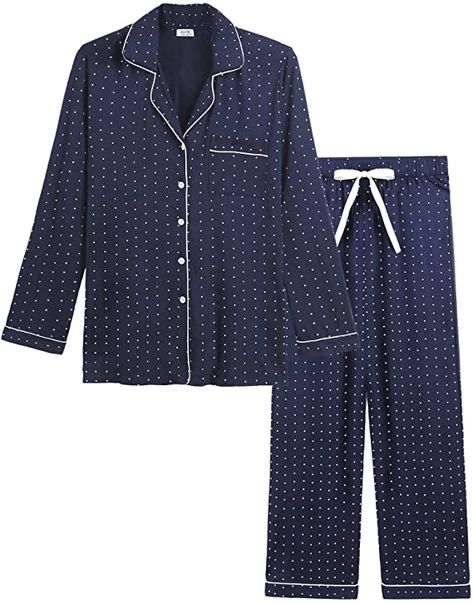 Amorbella Womens Soft Bamboo Pajama Sets Button Down Long Sleeve Pj Pants Set Sleepwear: Amazon.co.uk: Clothing Womens Pj Sets, Button Up Pajamas, Classic Pajamas, Bamboo Pajamas, Soft Pajamas, Pj Pants, Sleep Set, Sleepwear Sets, Women Sleeve