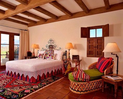 Traditional and Modern Mexican Home Decor | by home imgs | Medium Spanish Style Bedroom Bedding & Blankets, Hacienda Windows Mexican Style, Hacienda Interior Design Mexican Style, Mexican Hacienda Bedroom, Traditional Mexican Interior Design, Mexican Houses Interior, Eclectic Foyer, Mexican Style Bedroom, Hacienda Style Homes Interiors