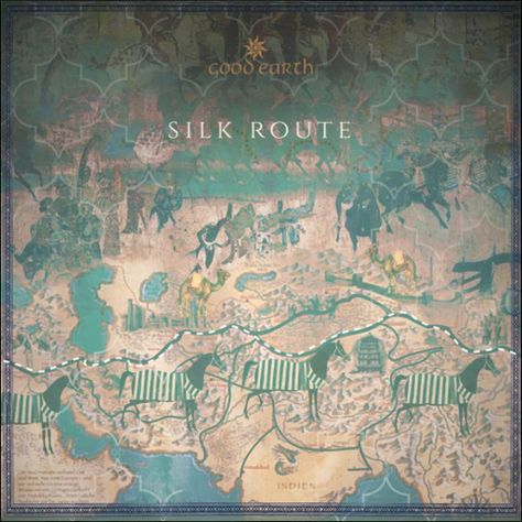 The Silk Route was a network of trade routes that became central to cultural interaction across regions of the Asian continent and the Mediterranean Sea. Silk Route Art, Silk Road Map, Mythical Names, Asian Continent, Book Of Hebrews, Study Stuff, Silk Route, Asian Paints, Silk Road