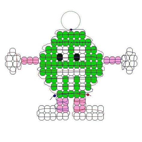 Green M&M #BeadingPatterns #BeadPattern #BeadPatternsFree #BeadPatternIdeas Bead Critters, Bead Figures, Beady Buddies, Bead Pets, Pony Bead Jewelry, Bead Buddies, Beaded Characters, Pony Bead Animals, Bead Animals