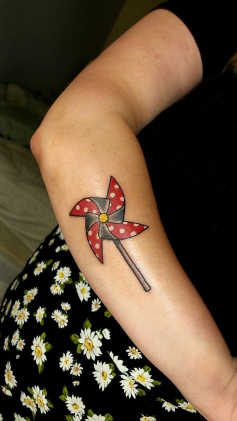 Pinwheel tattoo Pinwheel Tattoo, Wind Up Doll, Cool Tattoos For Girls, Girls Tattoos, Simple Tattoos For Women, Pin Wheel, Doll Tattoo, Hip Tattoos Women, Best Tattoos For Women