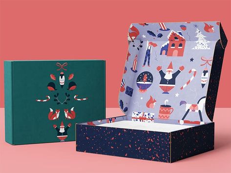 Festive Gift Box Design, Christmas Packages Ideas, Christmas Box Packaging Design, Brand Box Design, Christmas Box Design Packaging, Christmas Packaging Design Inspiration, Christmas Package Design, Christmas Box Packaging, Christmas Box Design